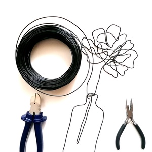 Virág vázában - fali dekoráció fémből / Vonalrajz életre keltve / Letisztult csendélet / Harmónia - otthon & életmód - dekoráció - Meska.hu