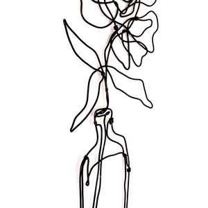 Virág vázában - fali dekoráció fémből / Vonalrajz életre keltve / Letisztult csendélet / Harmónia - otthon & életmód - dekoráció - Meska.hu