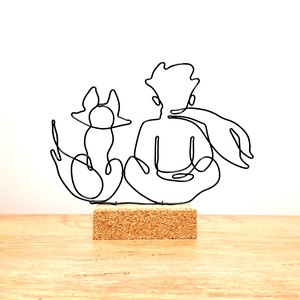 A kis herceg és a róka - Örök barátság - drótból készített kézműves dekoráció - ajándék ötlet az irodalom kedvelőinek, Otthon & Lakás, Dekoráció, Dísztárgy, Mindenmás, MESKA