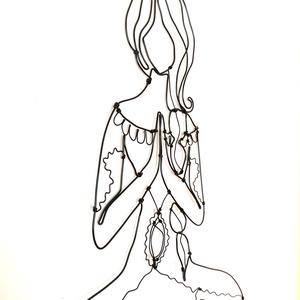 Meditációs jóga póz - fali dekoráció drótból - Spirituális design ajándék - Namaste - otthon & életmód - dekoráció - fali és függő dekoráció - falra akasztható dekor - Meska.hu