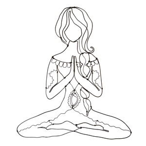 Meditációs jóga póz - fali dekoráció drótból - Spirituális design ajándék - Namaste - otthon & életmód - dekoráció - fali és függő dekoráció - falra akasztható dekor - Meska.hu
