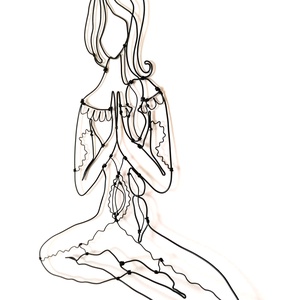 Meditációs jóga póz - fali dekoráció drótból - Spirituális design ajándék - Namaste - otthon & életmód - dekoráció - fali és függő dekoráció - falra akasztható dekor - Meska.hu