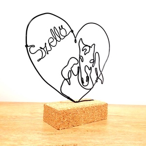 Lovas barátság - drót szobor a kedvenc lovad nevével - Ajándék ötlet a lovak és lovaglás szerelmeseinek - otthon & életmód - dekoráció - asztal és polc dekoráció - asztaldísz - Meska.hu
