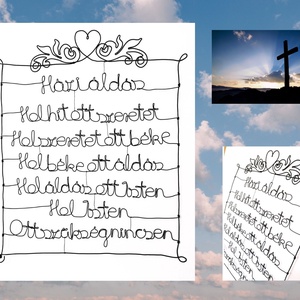Katolikus házi áldás drótból - modern falra akasztható dekoráció  - otthon & életmód - vallás - házi áldás - Meska.hu