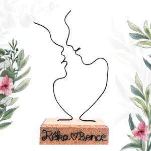 Örök szerelem - drótból készült szobor -  ajándék ötlet évfordulóra / esküvőre - Bálint napi ajándék férfiaknak, nőknek, Otthon & Lakás, Dekoráció, Dísztárgy, Mindenmás, MESKA