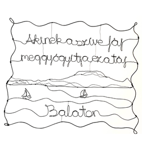 Balatoni tájkép és a Badacsony- fém fali dekoráció és ajándék drótból -Hagyományőrző balatonos kézműves ajándéktárgy  - otthon & életmód - dekoráció - fali és függő dekoráció - falra akasztható dekor - Meska.hu