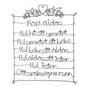 Katolikus házi áldás drótból - modern, elegáns falra akasztható dekoráció, ajándékötlet - vallásos ajándéktárgy - otthon & életmód - vallás - házi áldás - Meska.hu