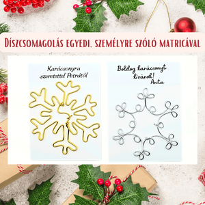 Hópehely formájú karácsonyfadíszek arany és ezüst színű drótból - karácsonyi dekoráció és apró ajándék karácsonyra  - karácsony - karácsonyi lakásdekoráció - karácsonyfadíszek - Meska.hu