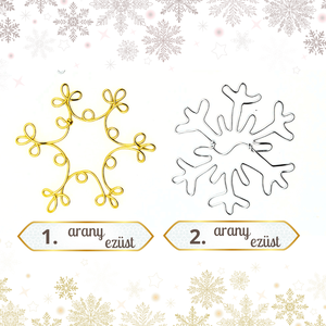 Hópehely formájú karácsonyfadíszek arany és ezüst színű drótból - karácsonyi dekoráció és apró ajándék karácsonyra  - karácsony - karácsonyi lakásdekoráció - karácsonyfadíszek - Meska.hu
