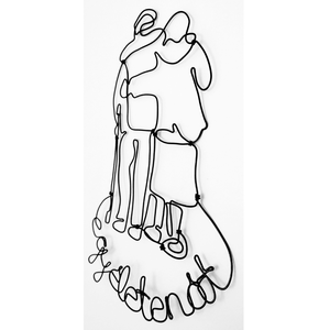 Egy életen át - drótból készült falikép / Romantikus, egyedi ajándék ötlet 20., 30., 40., 50. házassági évfordulóra  - otthon & életmód - dekoráció - fali és függő dekoráció - falra akasztható dekor - Meska.hu