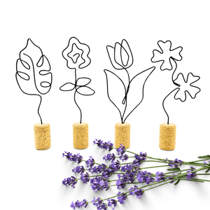 Kis drótvirágok parafadugóban - tulipán, rózsa, lóhere, négylevelű lóhere - Kézműves örök virágok - apró kis ajándék - otthon & életmód - dekoráció - virágdísz és tartó - csokor & virágdísz - Meska.hu