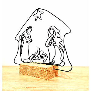 Karácsonyi Betlehem drótból - A Szent család - József, Mária és a kis Jézus - vallásos ajándék és dekoráció karácsonyra - karácsony - karácsonyi lakásdekoráció - karácsonyi lakásdíszek - Meska.hu