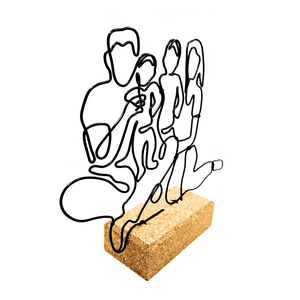 4 fős család - drótból készült dekoráció -Karácsonyi ajándék családnak, nagyszülőknek - Apák napjára, Anyák napjára - művészet - szobor - fém - Meska.hu