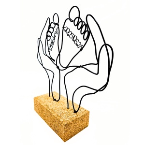 Lábacskák - drótból készült dekoráció személyre szabva egyedi névvel és dátummal - Babalátogató, Babaköszöntő ajándék - otthon & életmód - babaszoba, gyerekszoba - babaszoba dekoráció - Meska.hu