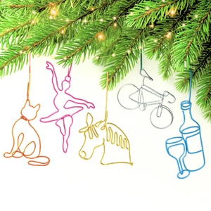 Karácsonyfadíszek drótból BÁRMILYEN formával - egyedi karácsonyi dekoráció a fenyőre - személyre szóló apró ajándék - Meska.hu