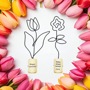 Kis drótvirágok hölgyeknek, kislányoknak, ovisoknak- Nőnapra szeretettel - Tulipán, rózsa - egyedi nőnapi ajándékötlet, Otthon & Életmód, Dekoráció, Virágdísz és tartó, Virágdíszek, Asztali virágdísz, Mindenmás, MESKA