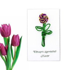 Egyedi, virágos kitűzők drótból - Praktikus nőnapi ajándék kislányoknak, hölgyeknek, tanároknak - Boldog nőnapot!  - ékszer - kitűző és bross - Meska.hu