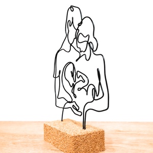 Egyedi babalátogató ajándék újszülöttnek és szülőknek - Maradandó családi emlék - Modern babaszoba dekoráció drótból - baba - mama - babalátogató ajándékcsomag - Meska.hu