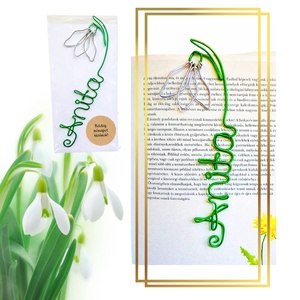 Névre szóló virágos könyvjelzők drótból nőnapra - liliom, hóvirág, lóhere -  nőnapi ajándékötlet oviba, iskolába - könyv & zene - könyvjelző - Meska.hu