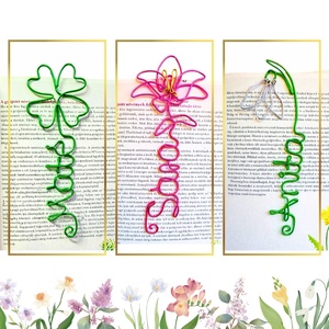 Névre szóló virágos könyvjelzők drótból nőnapra - liliom, hóvirág, lóhere -  nőnapi ajándékötlet oviba, iskolába - Meska.hu