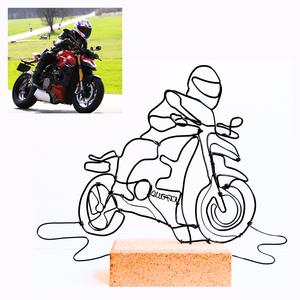 Egyedi szobor drótból fénykép alapján - kreatív ajándékötlet férfiaknak karácsonyra - autó, motor, sport, hobby - otthon & életmód - dekoráció - dekoratív figurák és szobrok - Meska.hu