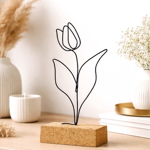2 db tulipán drótból - modern, elegáns lakásdekoráció -ajándékötlet élő virág helyett hölgyeknek, tanárnőknek, óvónőknek, Otthon & Életmód, Virágdekoráció, Virágdíszek, Asztali virágdísz, Mindenmás, MESKA