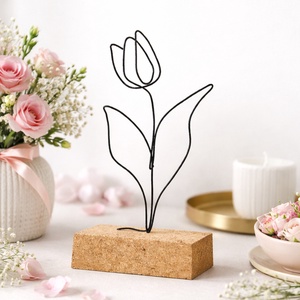 2 db tulipán drótból - modern, elegáns lakásdekoráció -ajándékötlet élő virág helyett hölgyeknek, tanárnőknek, óvónőknek - otthon & életmód - virágdekoráció - virágdíszek - asztali virágdísz - Meska.hu