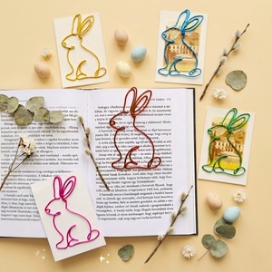 Húsvéti nyuszis könyvjelzők - ajándékötlet tanároknak, gyerekeknek húsvétra - pénzátadó locsolóknak - tapsifüles/nyúl  - ünnepi díszek, dekorációk - húsvéti díszek és dekorációk - húsvéti pénzátadó - Meska.hu