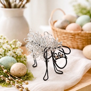 Húsvéti bárány figura drótból- lakásdekoráció - kreatív, kézműves ajándék húsvétra locsolóknak, gyerekeknek, tanároknak - Meska.hu