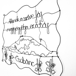 Balaton falikép � Csobánc - egyedi kézműves alkotás drótból - minimalista design ajándék - Egy darabka Balaton a faladon - otthon & életmód - dekoráció - fali és függő dekoráció - függődísz - Meska.hu