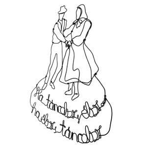 Egyedi néptáncos ajándék - hagyományőrző, népművészeti és motivációs falikép drótból - kézműves, magyar design dekoráció - otthon & életmód - dekoráció - fali és függő dekoráció - függődísz - Meska.hu