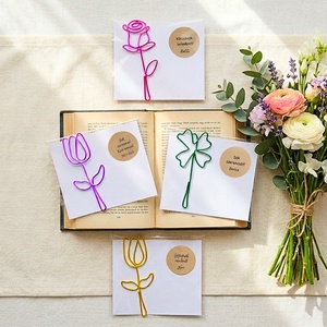 Virágos könyvjelzők drótból - ballagási búcsúajándék diákoknak, tanároknak, óvónőknek - Köszönőajándék pedagógusnapra , Könyv & Zene, Könyvjelző, Mindenmás, MESKA