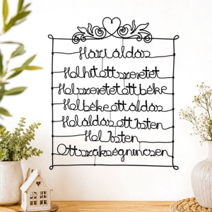 Modern házi áldás falra- elegáns falra akasztható lakásdekoráció drótból - vallásos, katolikus ajándékötlet, falikép - otthon & életmód - vallás - házi áldás - Meska.hu