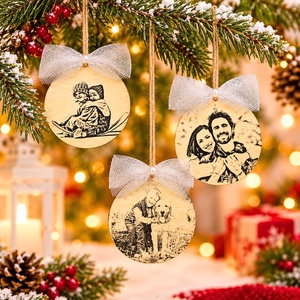 Egyedi fényképes karácsonyfadíszek saját fotóval - Fotós fa karácsonyi díszek fényképpel - Ajándékötlet 2 méretben - Meska.hu