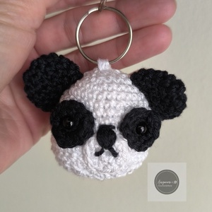 Horgolt panda-kulcstartó-1 db - Meska.hu