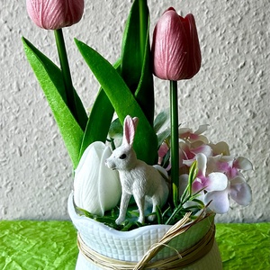 Húsvéti tulipános asztaldíszek - otthon & életmód - dekoráció - asztal és polc dekoráció - asztaldísz - Meska.hu