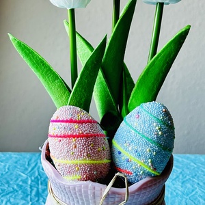 Húsvéti tulipános asztaldíszek - otthon & életmód - dekoráció - asztal és polc dekoráció - asztaldísz - Meska.hu