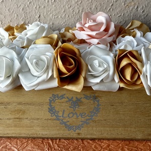 Rózsabox névnapra , Otthon & Életmód, Dekoráció, Virágdísz és tartó, Virágbox, virágdoboz, Virágkötés, MESKA