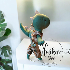 Öltöztetős Dínó baba zöld  - Meska.hu
