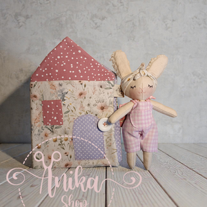 Textil házikó nyuszi babával , Játék & Sport, Baba & babaház, Öltöztethető baba, Baba-és bábkészítés, MESKA