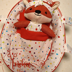 Róka baba mózeskosárban  - játék & sport - baba & babaház - öltöztethető baba - Meska.hu