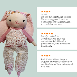 Parajdi Sóbabák - Hímzett fülű Nyuszi - játék & sport - baba & babaház - öltöztethető baba - Meska.hu