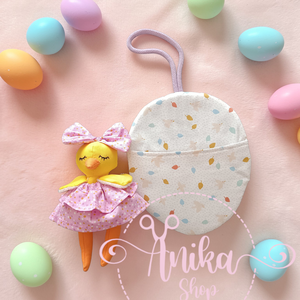 Csibe kislány tojás ágyban  - játék & sport - baba & babaház - öltöztethető baba - Meska.hu