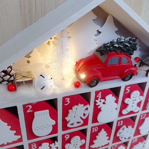 Adventi naptár világító autóval - karácsony - adventi díszek - adventi naptár - Meska.hu