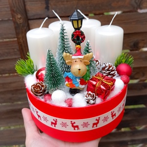 Rénszarvasos adventi koszorú  - Meska.hu