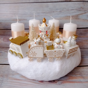Vonatos adventi koszorú körhintával - karácsony - adventi díszek - adventi koszorú - Meska.hu