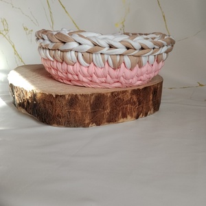 Horgolt tároló, Otthon & Életmód, Tárolás & Rendszerezés, Tárolókosár, Horgolás, 100%pamut pólófonalból készült,mérete:15×6 cm, MESKA