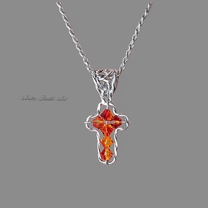 Kereszt medál Swarovski gyöngyökkel, Ékszer, Nyaklánc, Medál, Ékszerkészítés, MESKA