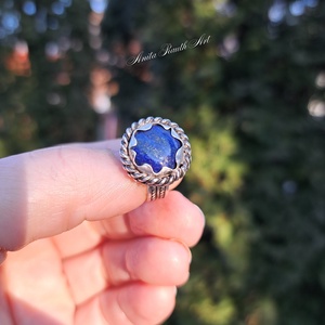 Lapis lazuli gyűrű, Ékszer, Gyűrű, Statement gyűrű, Ékszerkészítés, Ötvös, MESKA