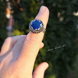 Lapis lazuli gyűrű - ékszer - gyűrű - statement gyűrű - Meska.hu